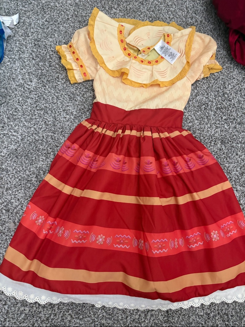 Disney Girls Red and Yellow Festival Dress Costume